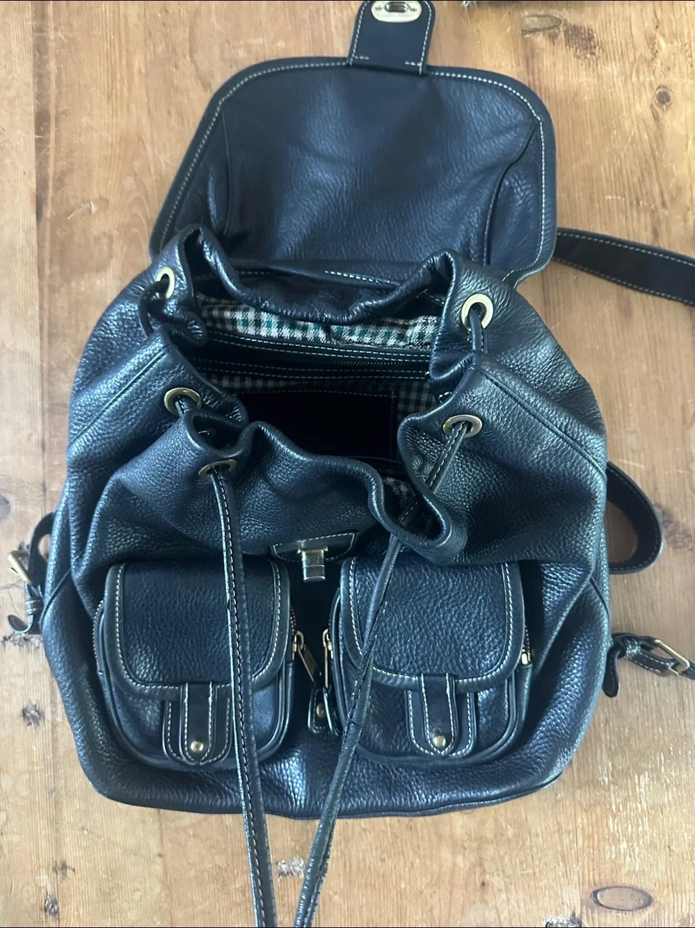 GHURKA LUXURY BLACK LEATHER BACKPACK